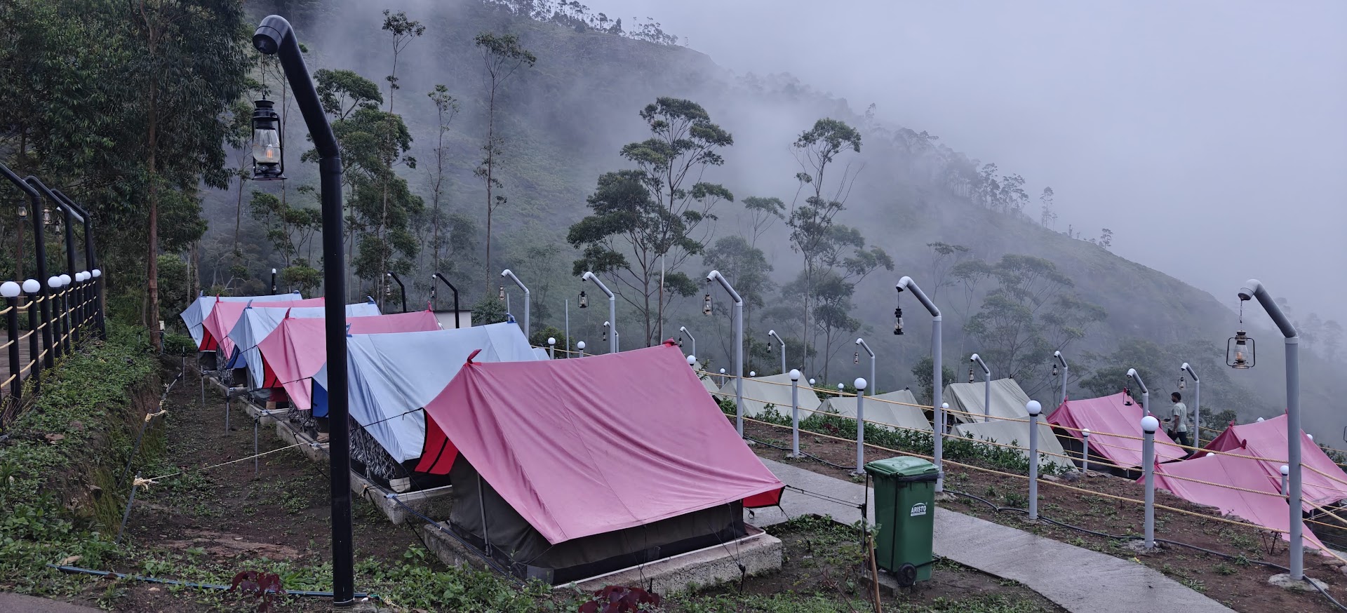Alpine tent stay overlooking Kolukkumalai mountains